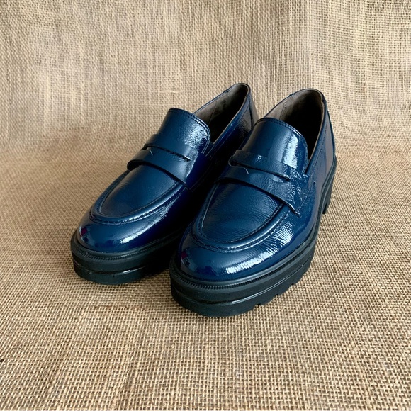 PAUL GREEN Loafer Blue Crinkle Patent Leather Samone US Size 8, Austria Size 5.5 - Picture 10 of 12
